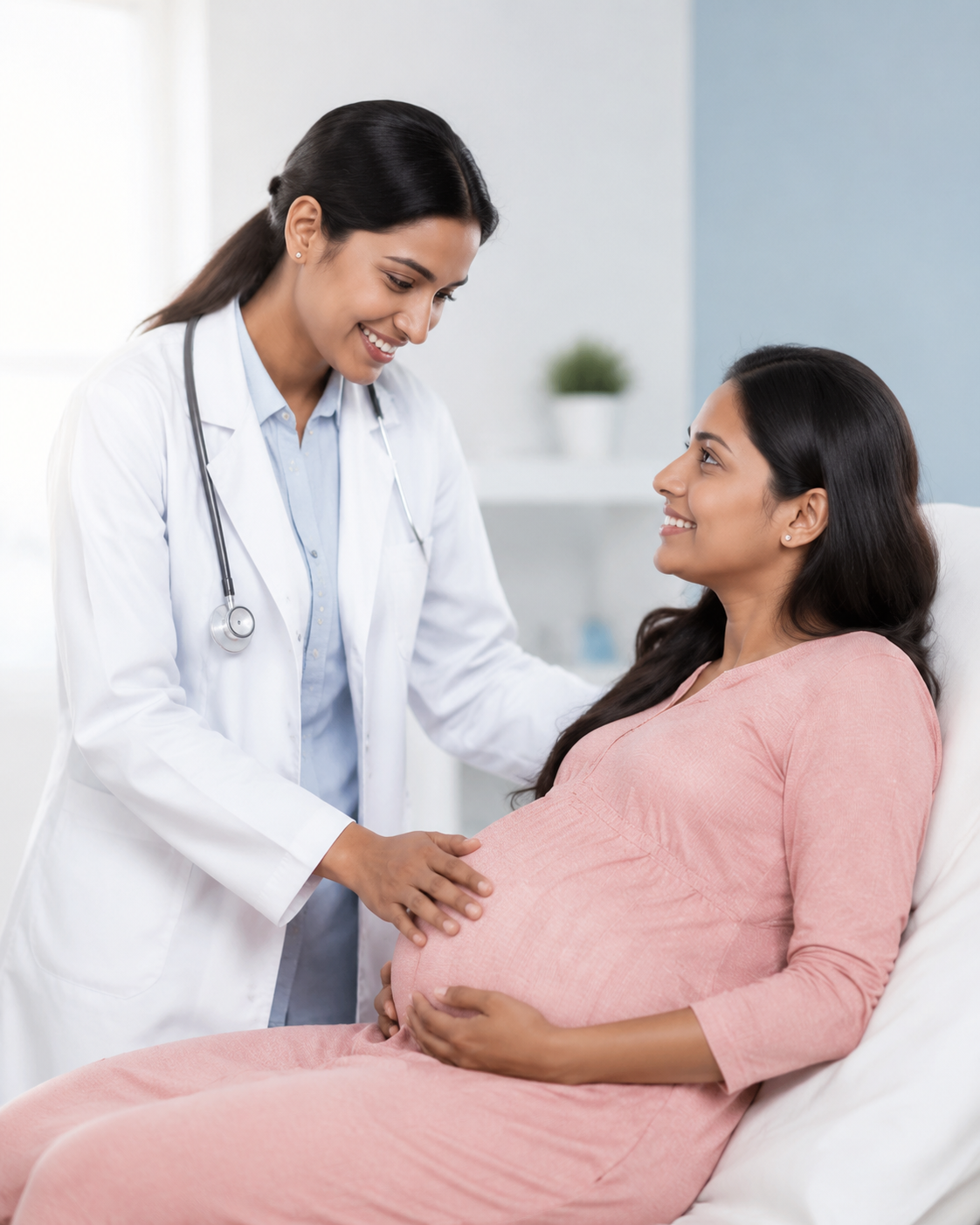 Dr. Shikha Goyal caring for a pregnant patient